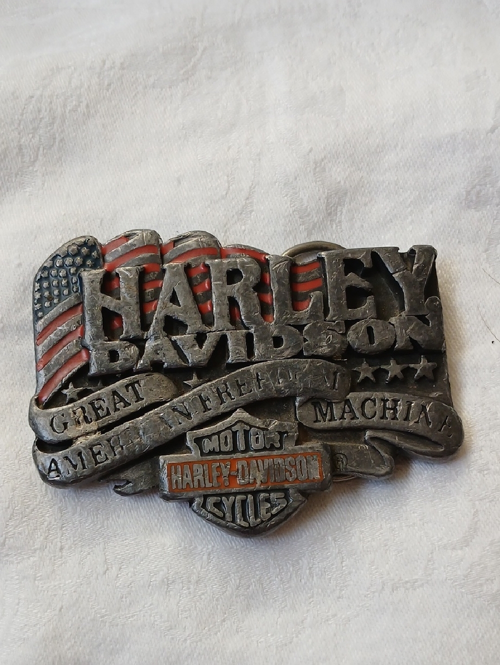 Vintage Harley Davidson Belt Buckle Great American Freedom Macine 1992